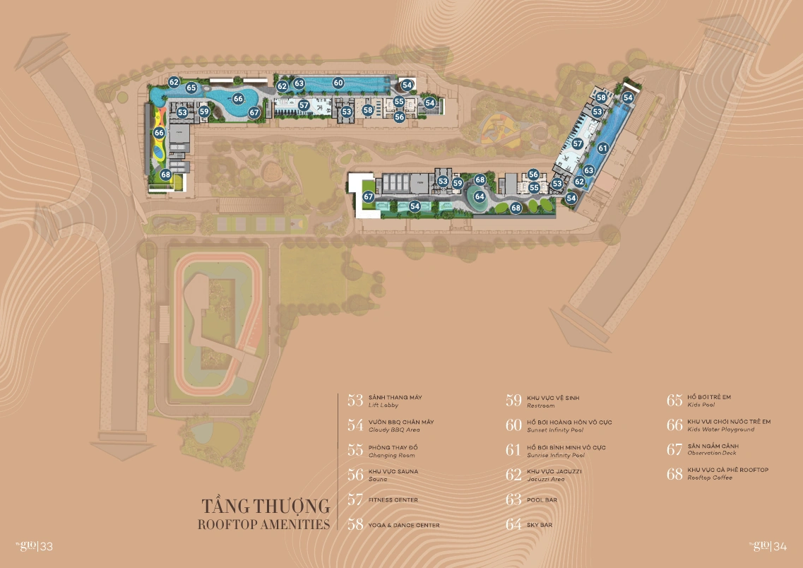 Sơ đồ tiện ích Tầng 40 The Gió Riverside