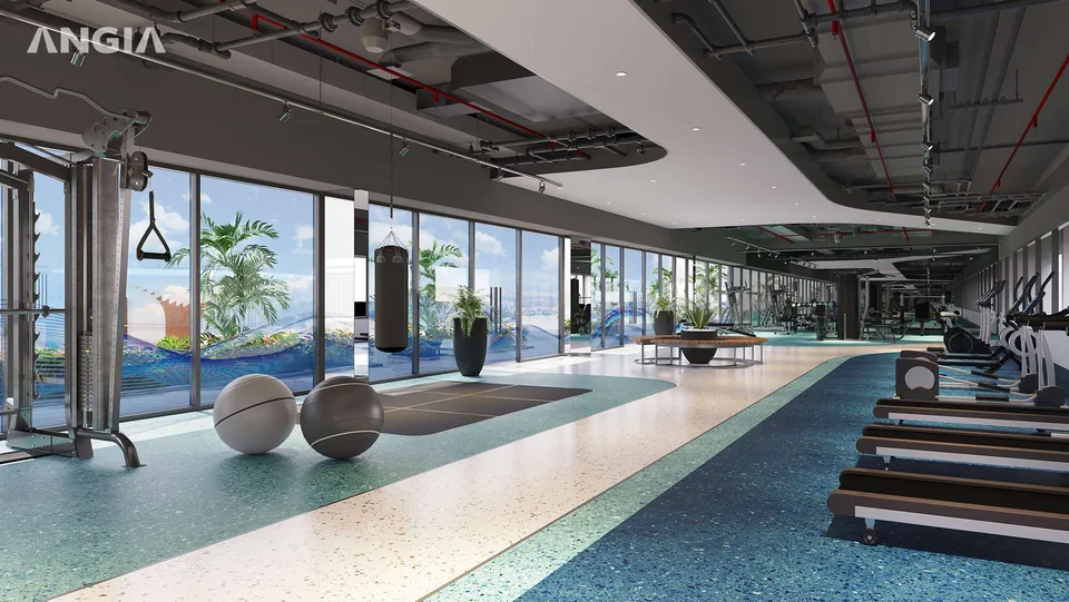 Phối cảnh phòng gym tại The Gió Riverside